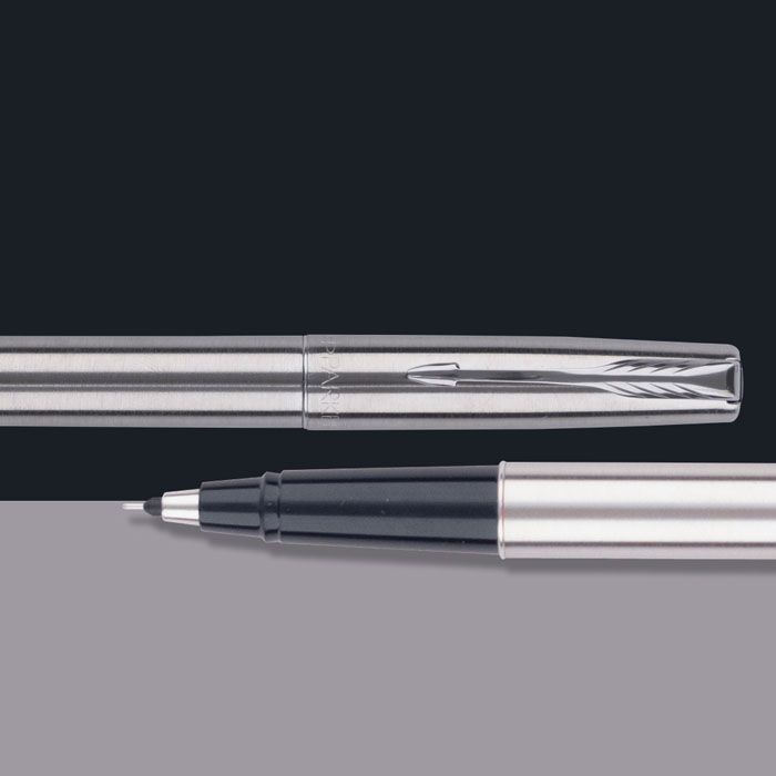 Parker Frontier Stainless Steel Chrom Trim Roller Ball Pen