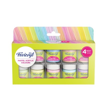 Fevicryl Acrylic Colours Pastel Kit | 10 Colours x 15 ml