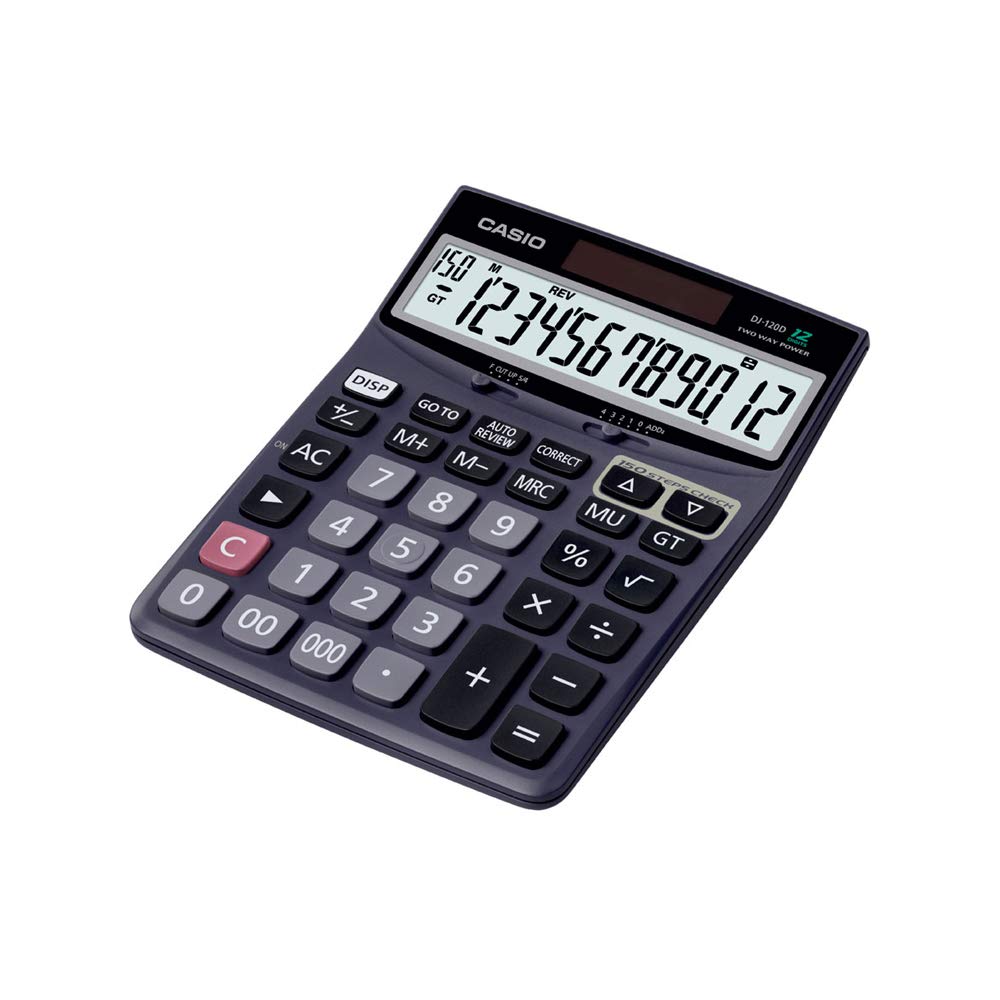 Casio DJ-120D 150 Steps Check and Correct Desktop Calculator (12 Digit)