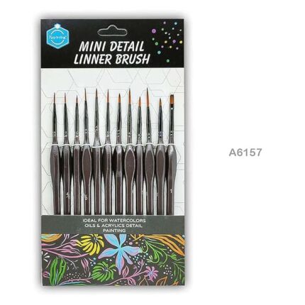 Keep Smiling Thin & Fine Tip Paint Brush Set – Mini Detail Liner Brushes (12-Piece) for Acrylic, Watercolor & Oil Painting