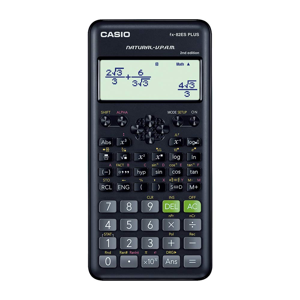 61w1PMHiZoL._SL1000_ Casio FX-82ES Plus 2nd Edition - Non-Programmable Scientific Calculator, 252 Functions - Image 1