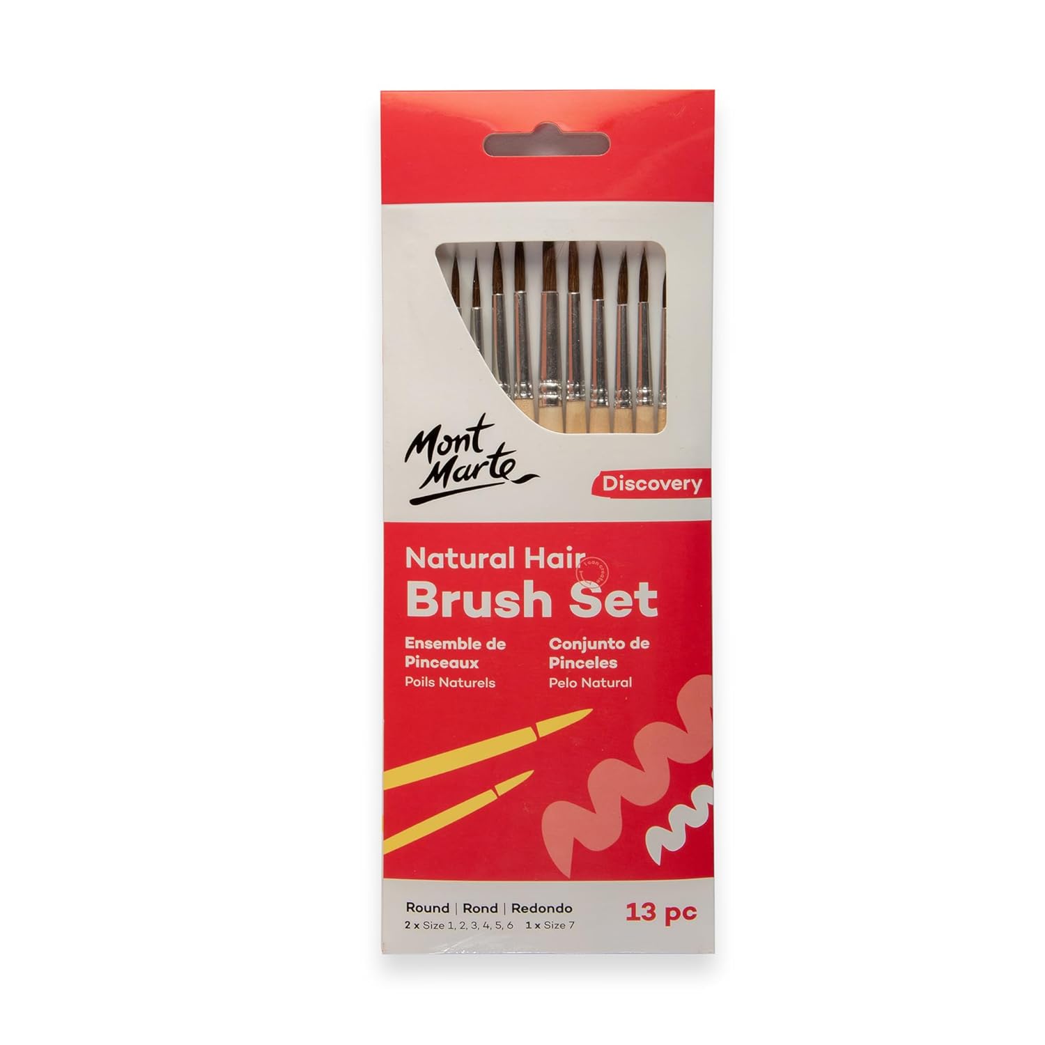 61vFo0qiEfL._SL1500_ Mont Marte Natural Hair Round Brush Set 13 - Image 1