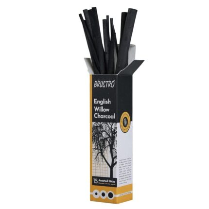 BRUSTRO English Willow Charcoal Assorted 15 Sticks