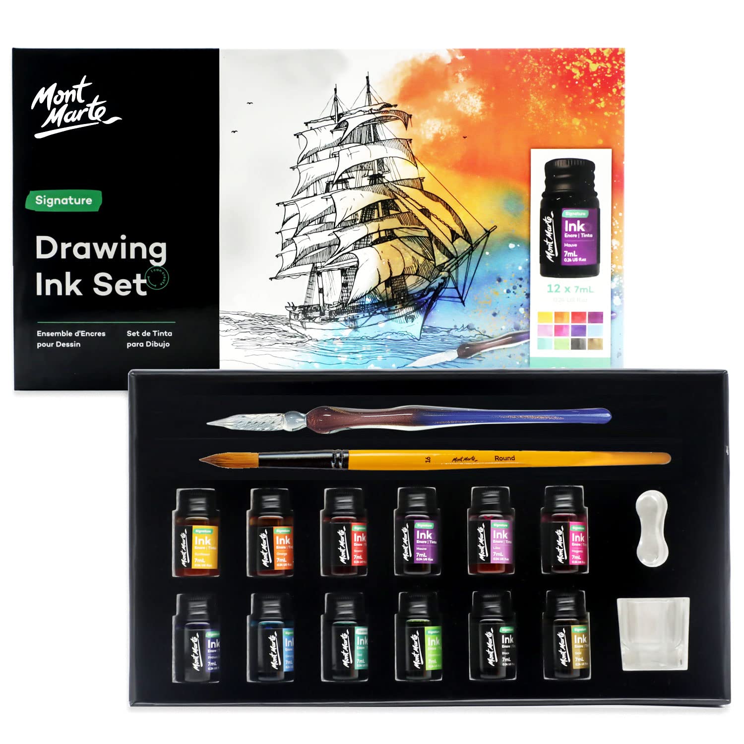 Mont Marte Drawing Ink Set 16pc Mont Marte Drawing Ink Set 16pc