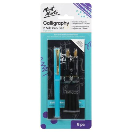 Mont Marte Calligraphy 2 Nib Pen Set Signature 8pc