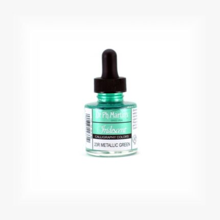 Dr. Ph. Martin's Iridescent Calligraphy Colors Paint - 30 ML Bottle - Metallic Green (23R)