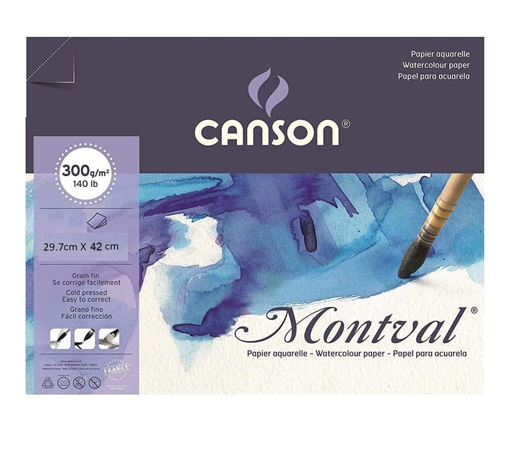 Canson Montval 300 GSM A3 Watercolour Paper (4+1 Sheets)