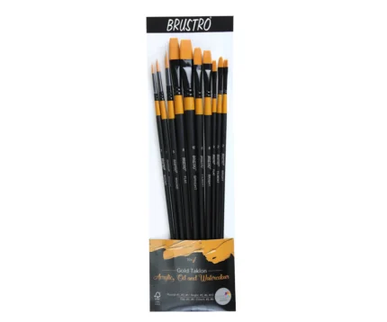 BRUSTRO Artists Gold Taklon Brushes Set of 10