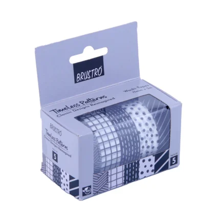 Brustro Timeless Patterns Washi Tapes (Set of 5 | 15mm x 5m)