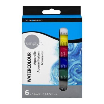 Daler Rowney Simply Watercolour Aquarelle Set 6x12ml Tubes