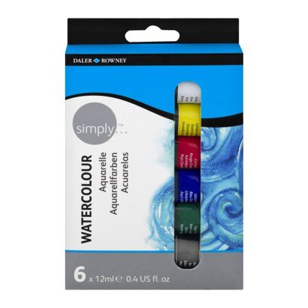 Daler Rowney Simply Watercolour Aquarelle Set 6x12ml Tubes