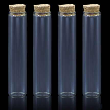 Mini Glass Bottles with Cork 4 Pcs Set 22x100 MM