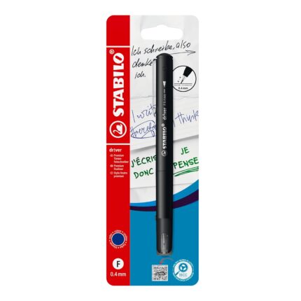 Stabilo Premium Fineliner| dr!ver Series | 0.4mm | Fine | Pack of 1 | Blue