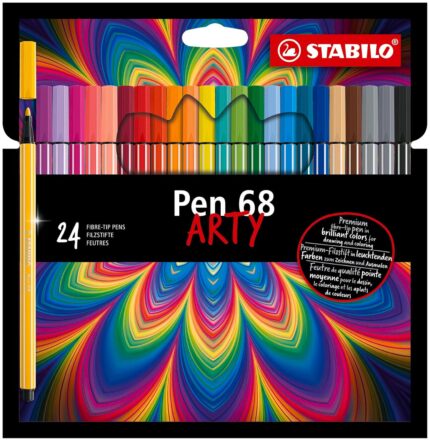 Stabilo | Pen 68 | Felt Tip | Wallet of 24 | Assorted Colours