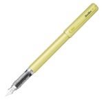 Scrikss Primeo Medium Nib Fountain Pen | 3 Cartridges Included | Stainless Steel Nib & ABS Body | Kiwi Green | in Blister Pack