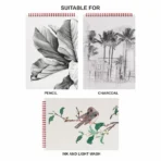 Anupam Sketch-O Pro Spiral Bound Sketchbook – 270 GSM Acid-Free Natural Shade Paper with Coarse Textured Surface - 15 Sheets