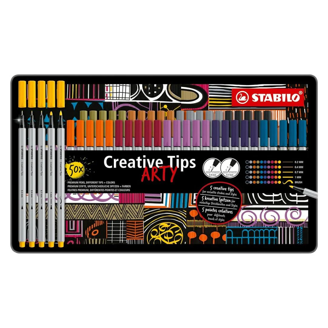 50 Stabilo Arty Creative Tips Multi Liner Set 50
