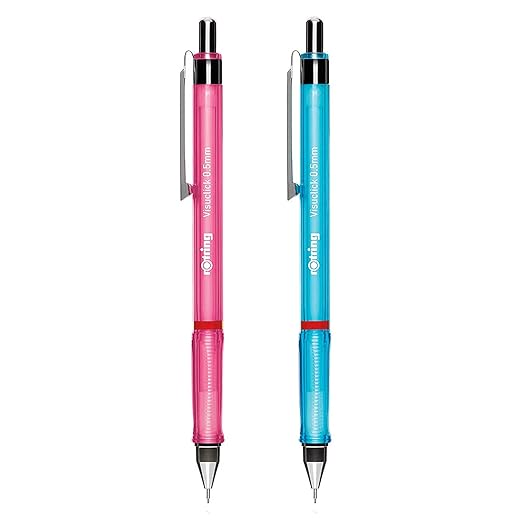Rotring | Visuclick | Mechanical Pencil | 0.5 Mm | Pink And Blue | Pack Of 2