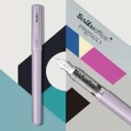 Scrikss Primeo Medium Nib Fountain Pen | 3 Cartridges Included | Stainless Steel Nib & ABS Body | Lilac | in Blister Pack