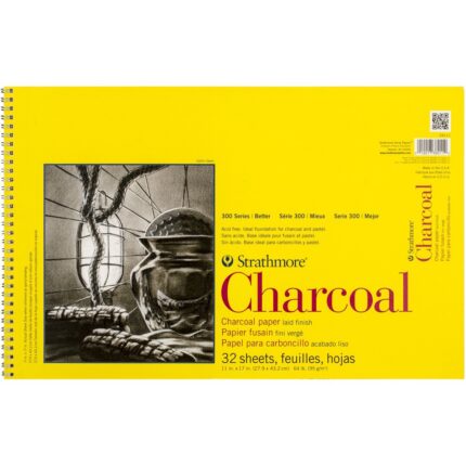 STRATHMORE CHARCOAL PADS LAID 32 SHEETS SR 300 95 GSM 27.9 x 43.2 CM