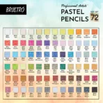 BRUSTRO Artists Pastel Pencils - Set of 72 Shades