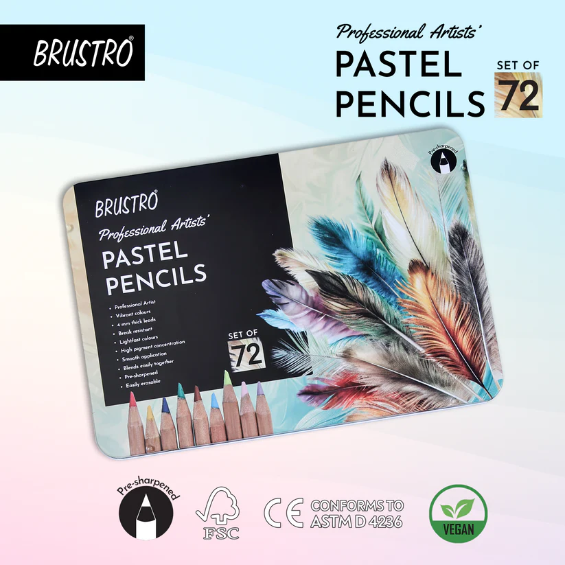 BRUSTRO Artists Pastel Pencils - Set of 72 Shades BRUSTRO Artists Pastel Pencils - Set of 72 Shades