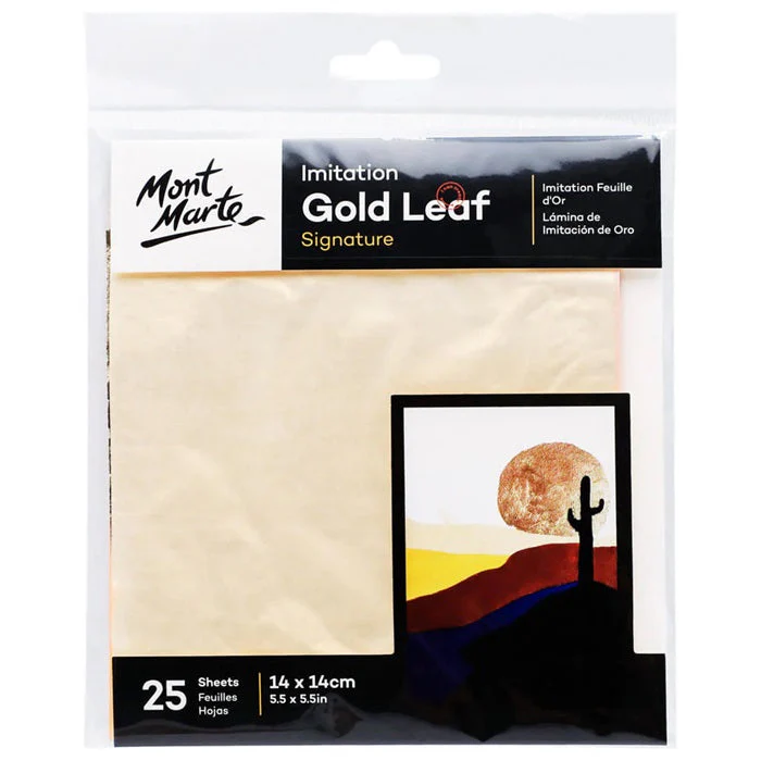 Mont Marte Imitation Gold Leaf Signature 14cm x 14cm (5.5in) 25-Sheets
