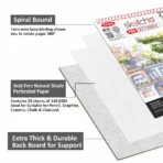 Anupam Sketch-O Pro Spiral Bound Sketchbook – 270 GSM Acid-Free Natural Shade Paper with Coarse Textured Surface - 15 Sheets