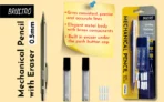 BRUSTRO Mechanical Pencil Set | HB-20 leads, 2B-20 leads, Spare eraser- 8 units|Tip size- 0.5 mm
