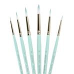 BRUSTRO AquaBloom Artist's Paint Brushes | Round | Set of 6 - Sizes (0, 2, 4, 6, 8, 10)