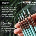 BRUSTRO AquaBloom Artist's Paint Brushes | Round | Set of 6 - Sizes (0, 2, 4, 6, 8, 10)