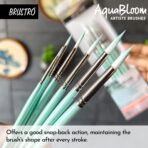 BRUSTRO AquaBloom Artist's Paint Brushes | Round | Set of 6 - Sizes (0, 2, 4, 6, 8, 10)