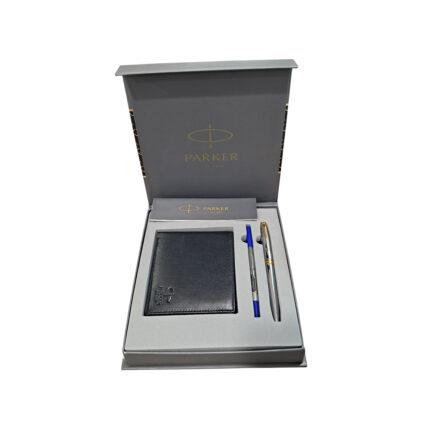 Parker Aster Giftset Shiny Chrome GT Rollerball Pen with Wallet