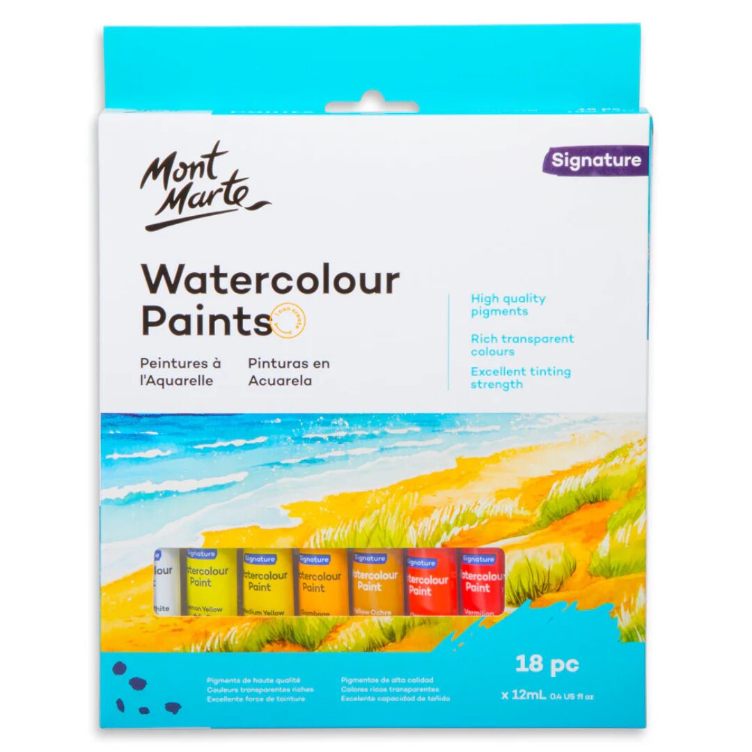 Mont Marte Watercolour Paint Set Signature 18pc x 12ml Mont Marte Watercolour Paint Set Signature 18pc x 12ml