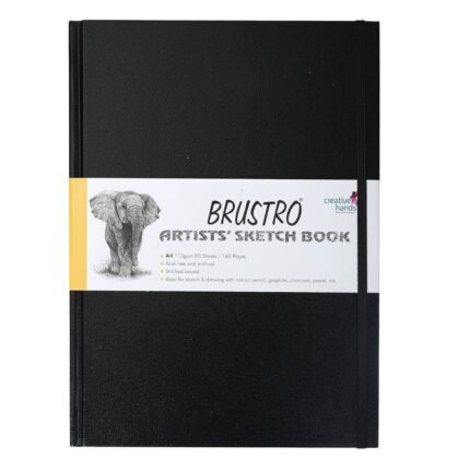 Brustro Artists Stitched Bound Sketch Book, A4 Size, 160 Pages, 110 GSM (Acid Free)
