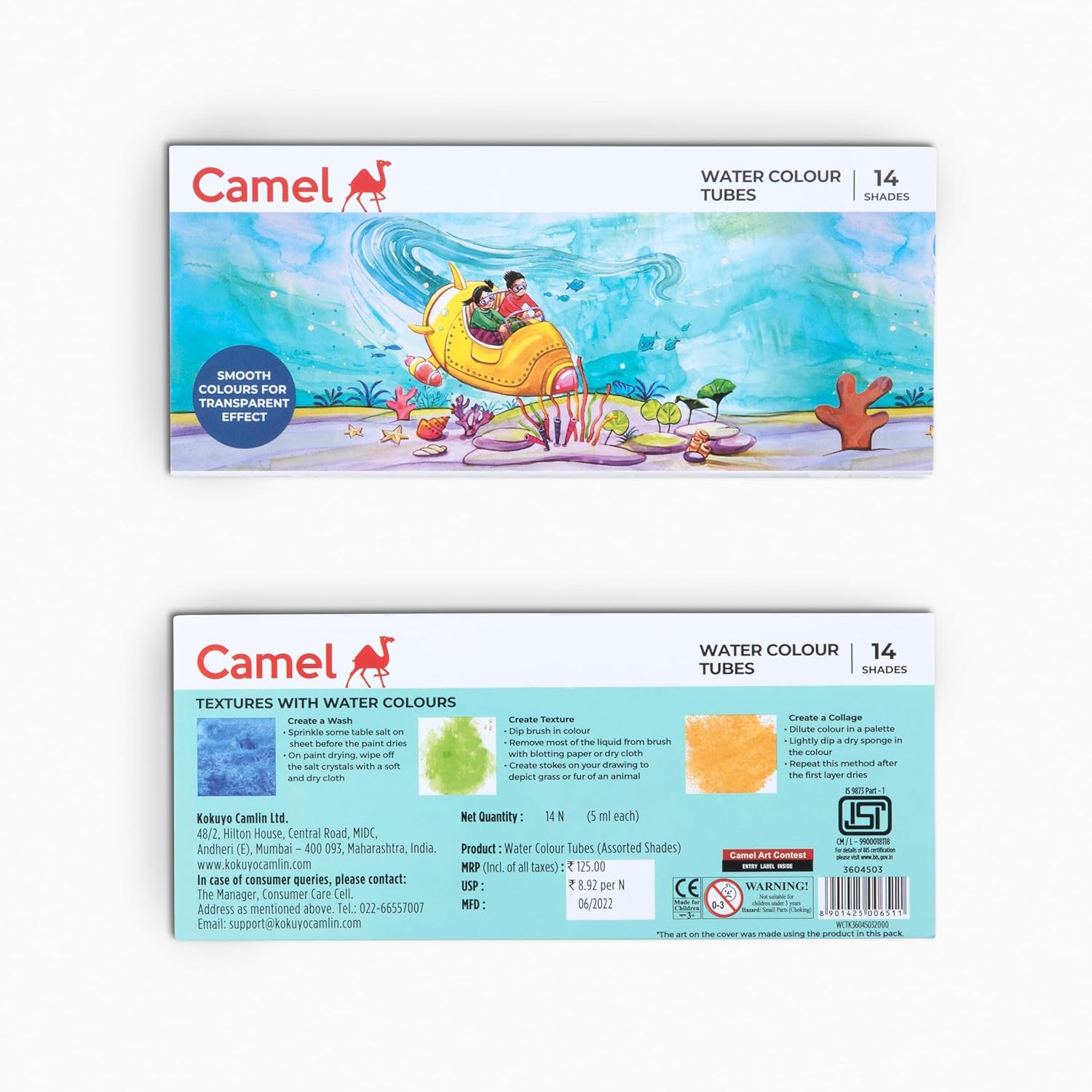 Camel Watercolor Tubes Pack of 14 Vibrant Shades 5ml Each Pack of 2 Camel Watercolor Tubes Pack of 14 Vibrant Shades 5ml Each