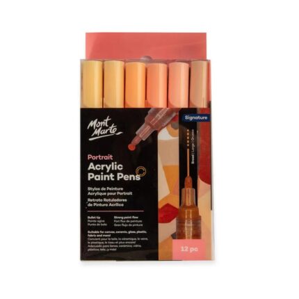 Mont Marte Portrait Acrylic Paint Pens Broad Signature-12pc