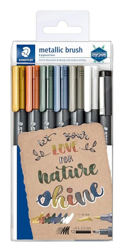 Staedtler Metallic Marker Pen With Brush Tip 6+1