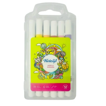 Fevicryl Acrylic Paint Art Marker Set 12 Colors