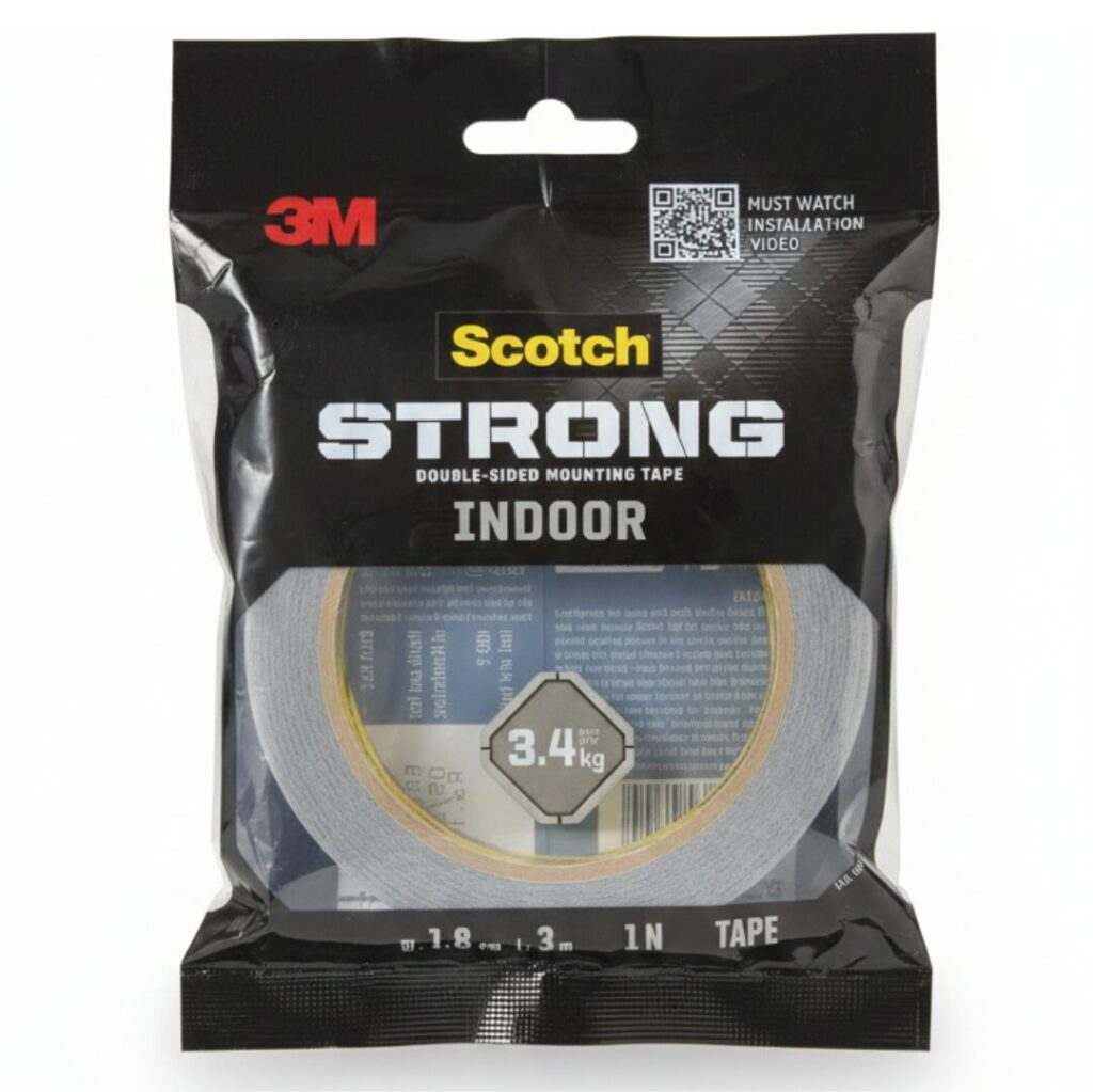 3M Scotch Strong Double Sided Mounting Tape Indoor 1.8cm x 3m