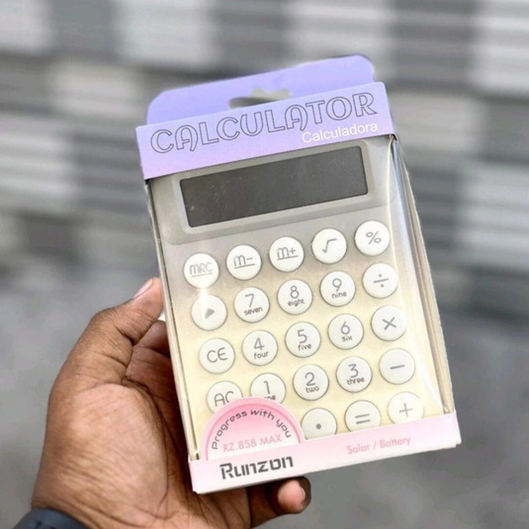 Cute Retro Color Button Calculator – 12-Digit Display _ Soft Silicone Buttons _ GT & % Keys Cute Retro Color Button Calculator – 12-Digit Display | Soft Silicone Buttons | GT & % Keys