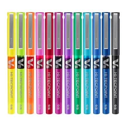 Pilot V5 Hi-Techpoint Pen Rainbow Colour Set of 12