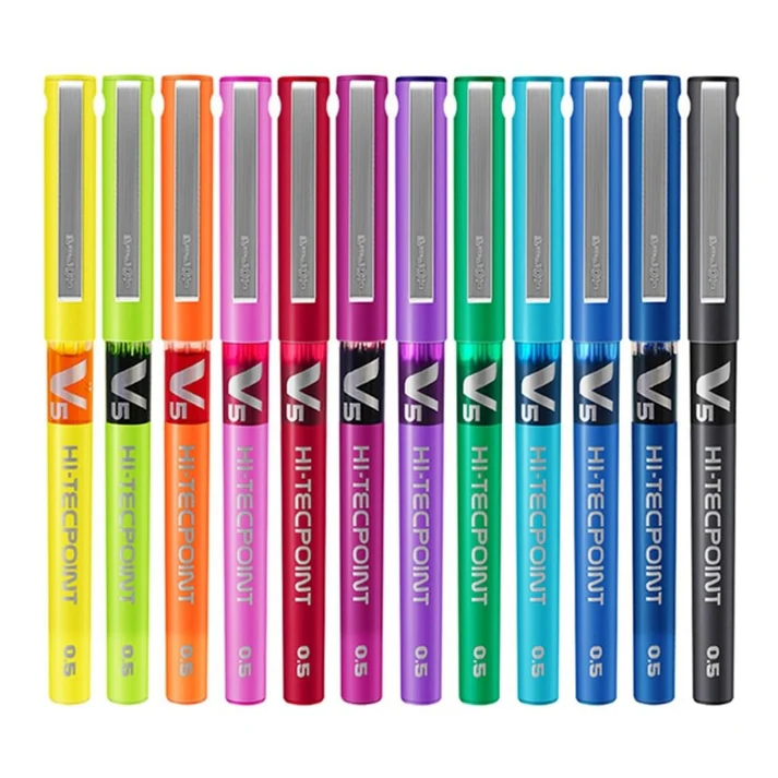 Pilot V5 Hi-Techpoint Pen Rainbow Colour Set of 12 Pilot V5 Hi-Techpoint Pen Rainbow Colour Set of 12