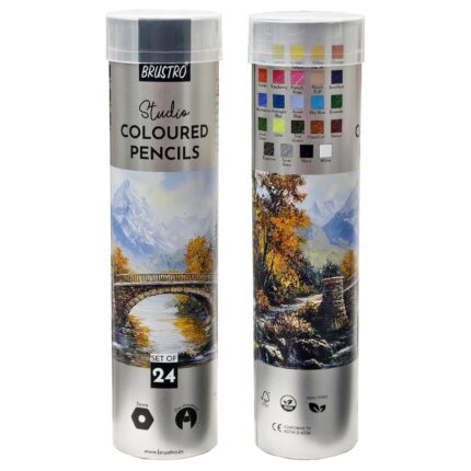 Brustro Studio Colour Pencil Set 24 in a Metal Tube