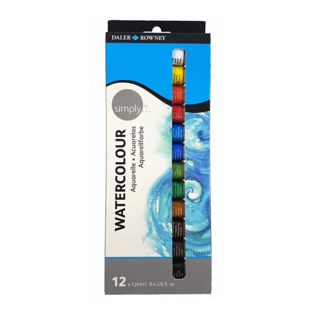 Daler Row Wc12 Daler Rowney Watercolour Paint Set 12 Colours | Watercolour Tubes for Beginners, Students & Artists - Image 1