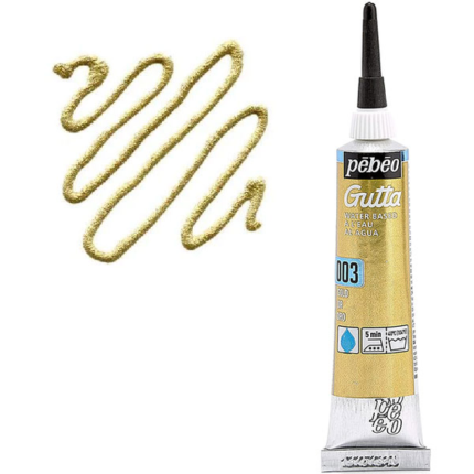 Pebeo Setasilk Water Based Gutta Gold 20ml | Silk Painting Outliner for Serti Technique