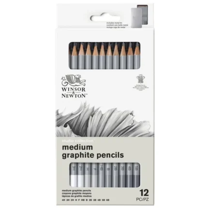 Winsor & Newton Studio Collection Medium Graphite Pencils 12pc | Drawing Pencils for Sketching & Shading