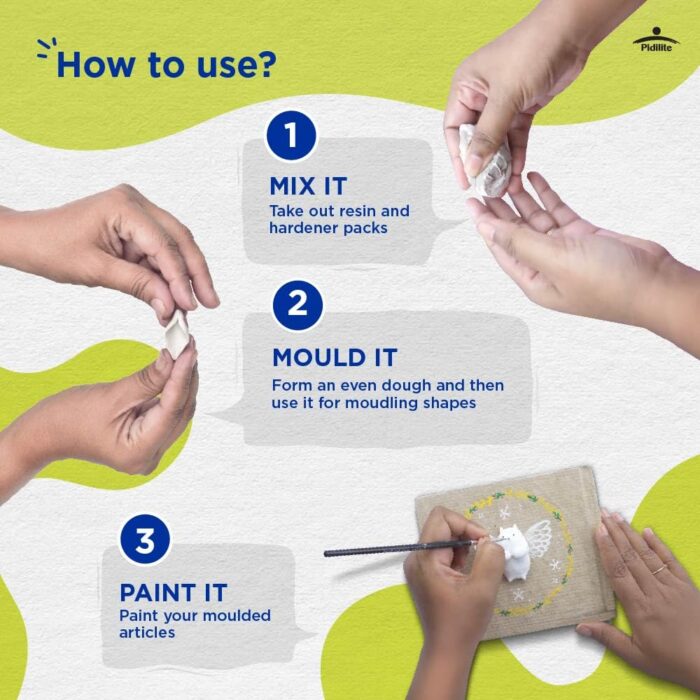 Pidilite Fevicryl MouldIt, 900 g, Clay Set and Plastic Palette Knife for Modelling