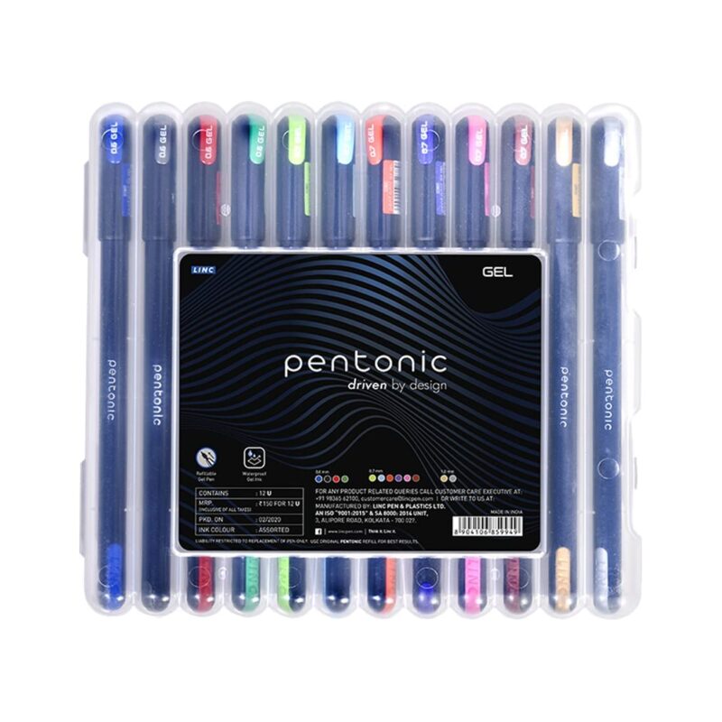 Pentonic Multicolor Gel Pen With Hard Box Case