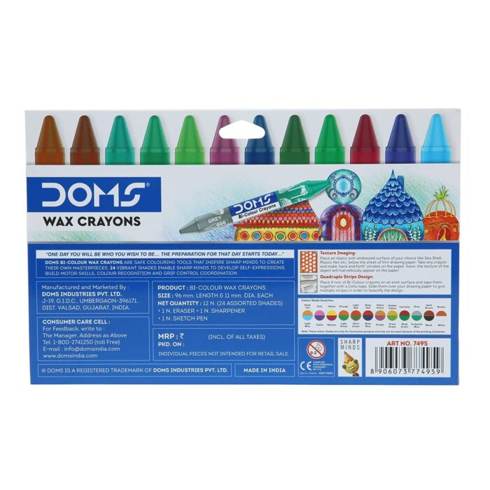 DOMS-Bi-Colour Crayons Two Sided Colours in one Crayon - Image 5